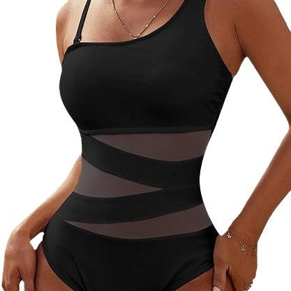 Dame Sporty Badedragt med unikke mesh-indsatser Stilla