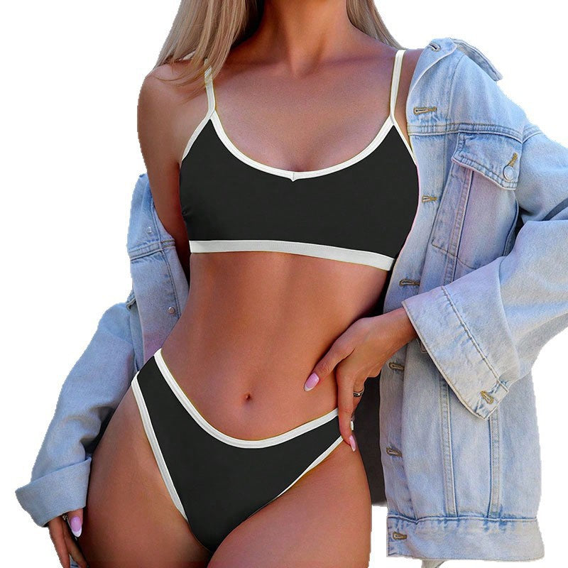 Dame Sporty Bikini Top med kontrastfarvede accenter Skovae