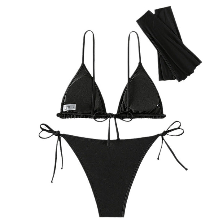 Dame Bikini-sæt med transparente puffærmer og blomsterkrave Stilla