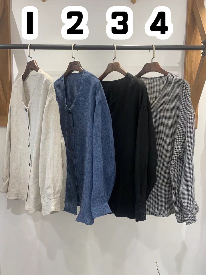 Femme Alsidig Button-Up Linned skjorte Stilla