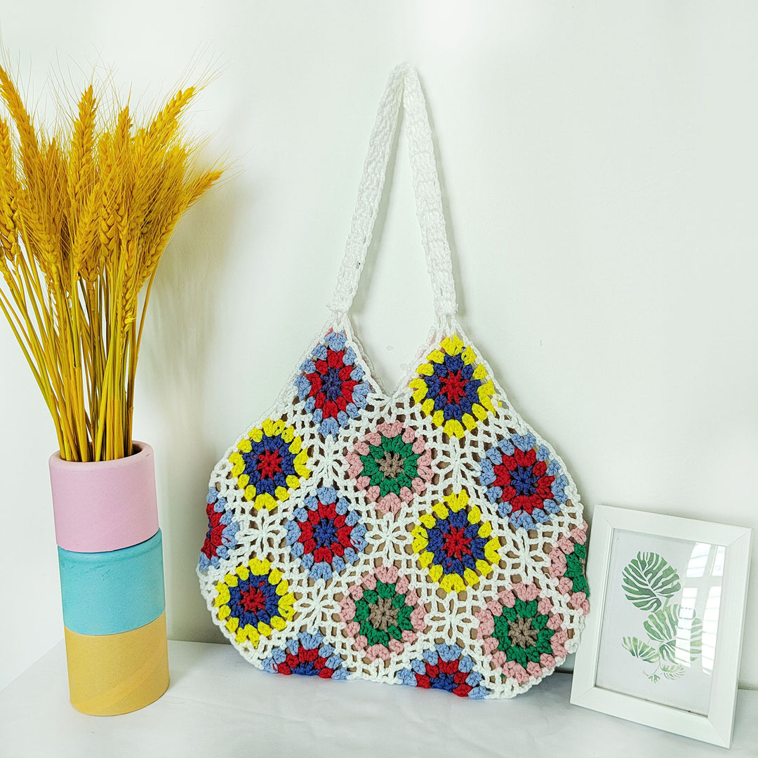 Dame hæklede patchwork-crossbody taske Stilla