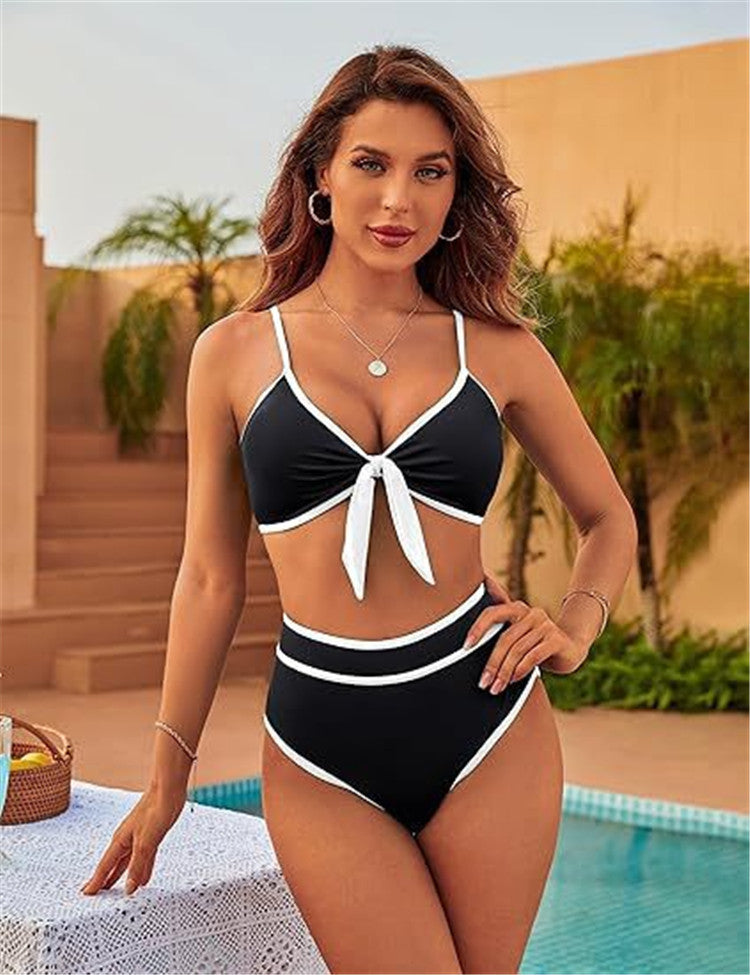 Dame Sportslig Bikini med kreative knude detaljer og høj talje Stilla
