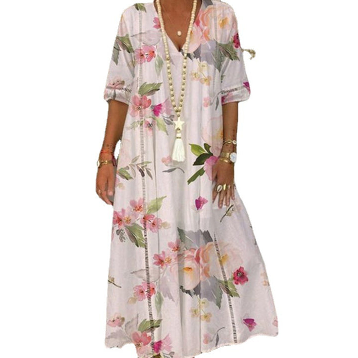 Dame maxikjole med blomsterede mønstre Stilla
