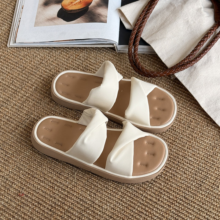 Femme Cross-Over Slide Sandaler med polstret sål Stilla