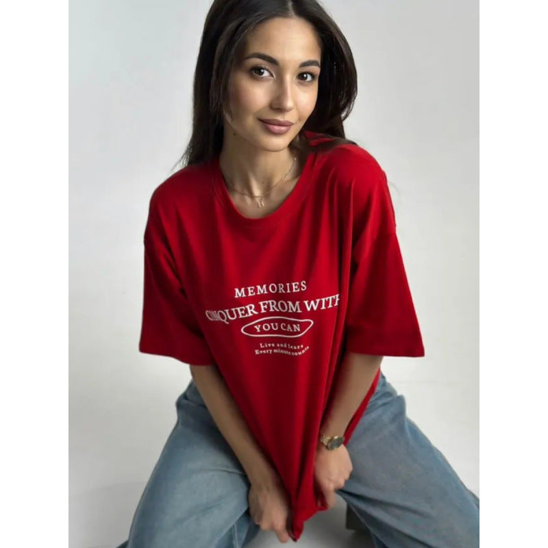 Dame T-shirt med inspirerende tekst og afslappet pasform Stilla