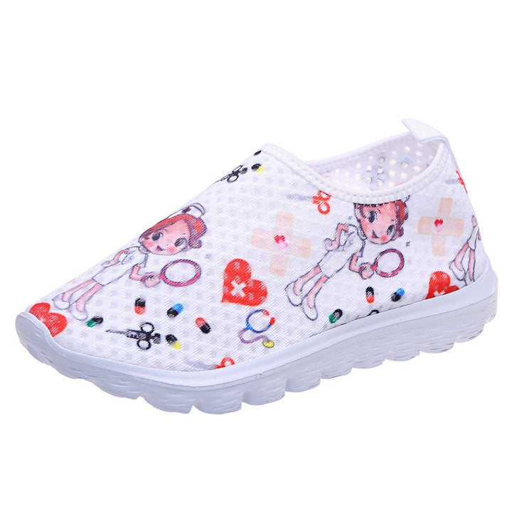 Dame Slip-On Sneakers med glædeligt motiv og skridsikker sål Stilla