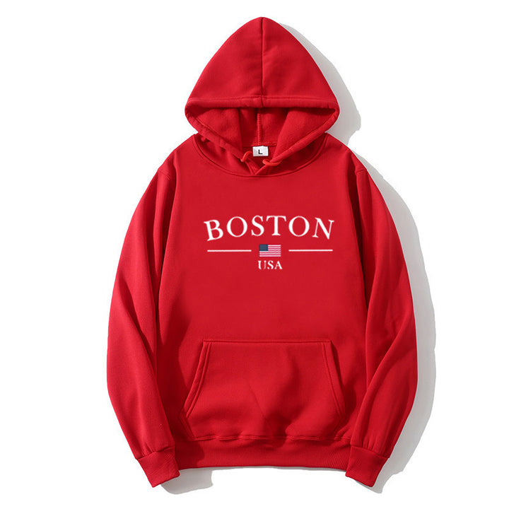 Kvinder hoodie med Boston print Skovae