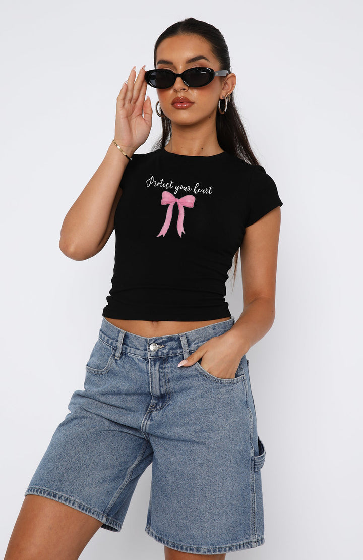 Dame behageligt crop-top med moderne print Skovae