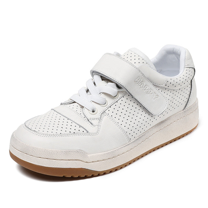 Herre perforerede læder sport sneakers med velcro Stilla