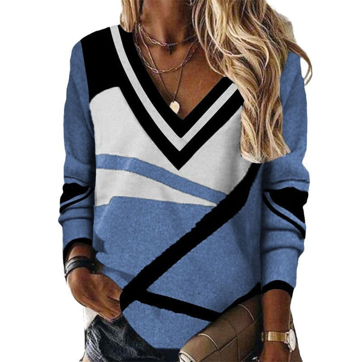Stilla | Elegant Print V-Hals Mode T-shirt