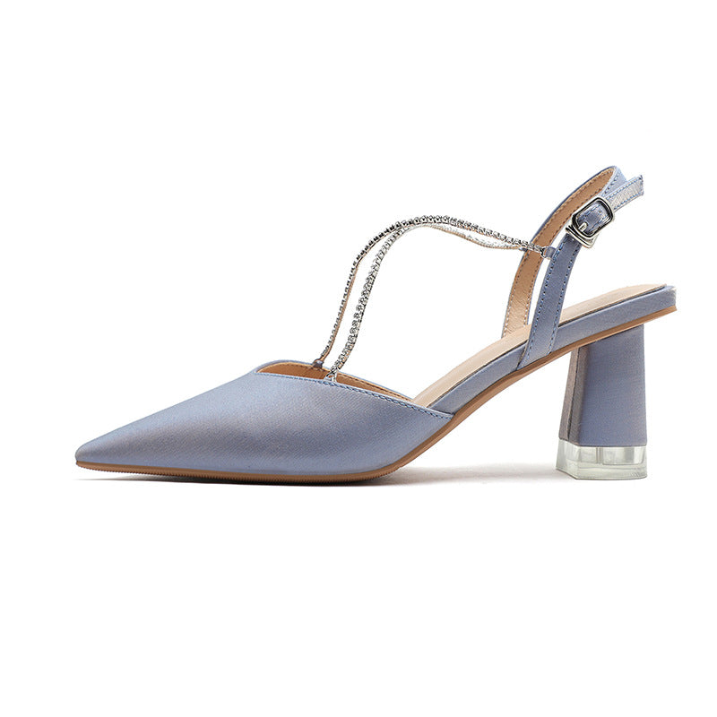Damer elegante spidse Slingback-hæle med strassaccent Stilla