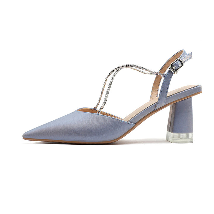 Damer elegante spidse Slingback-hæle med strassaccent Stilla