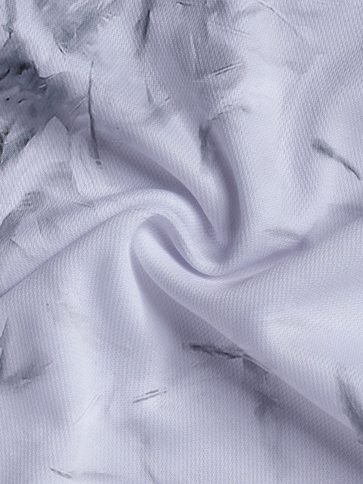 Herrer kortærmet poloshirt med kunstnerisk mønster og åndbare egenskaber Stilla
