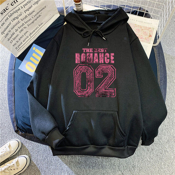 Kvinders afslappede hoodie med stilfuldt print Skovae