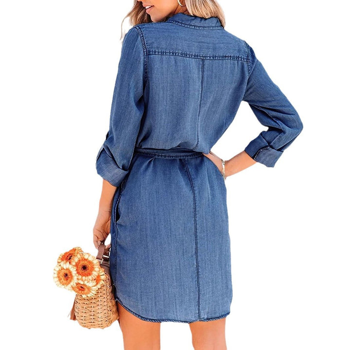 Dame Stilfuld Denim Skjortekjole Stilla