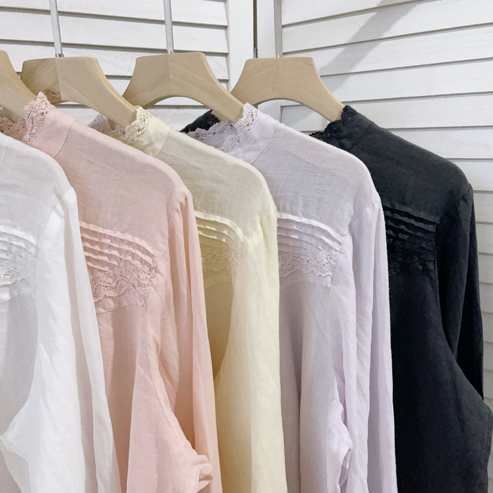Femme elegant Bluse med spidsen detalje Stilla