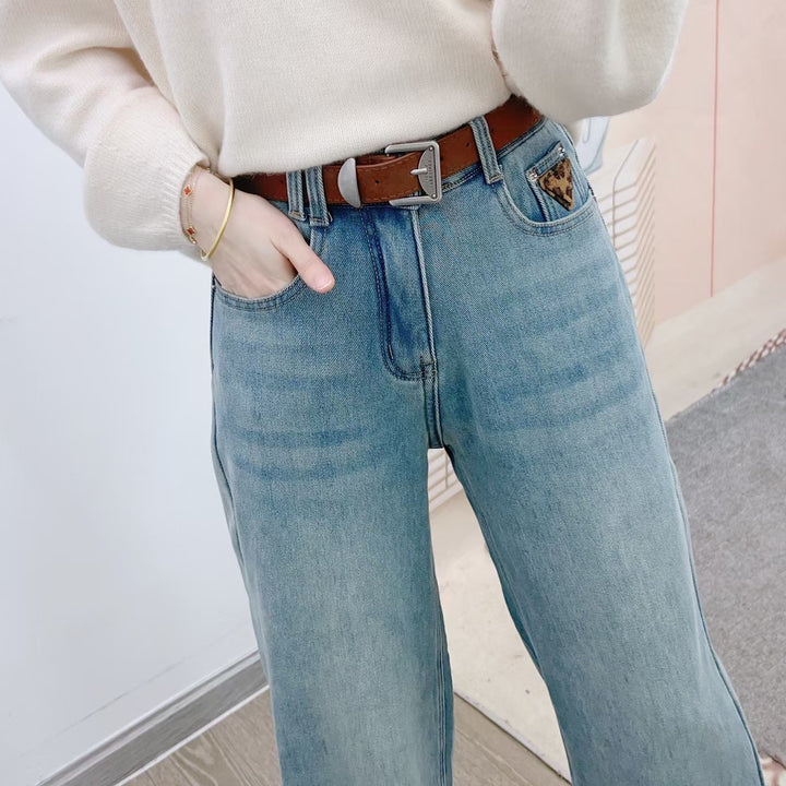 Dame brede jeans med høj talje og afslappet snit Stilla