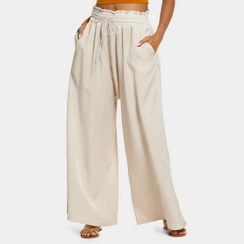 Damer Bred Culotte-Bukser med elastisk Talje og sidelommer Stilla