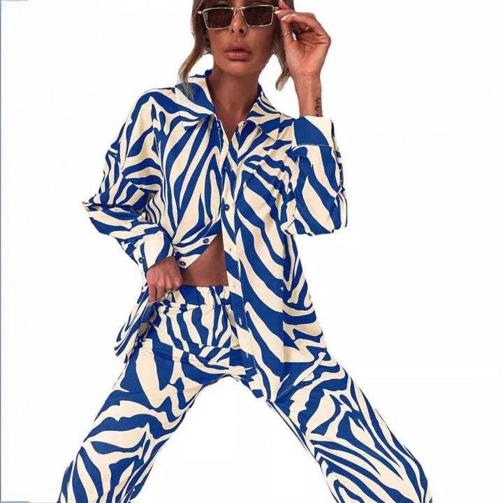 Femme Stilfuld Trykt Pyjamas-Sæt Stilla