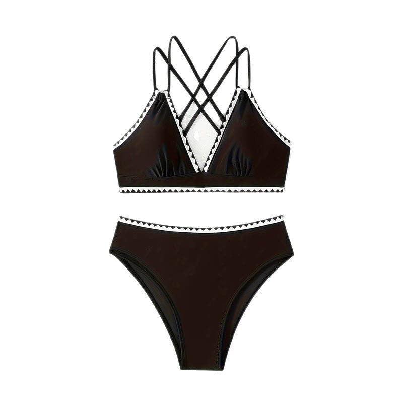 Dame Crisscross Ryg Bikini Sæt Stilla