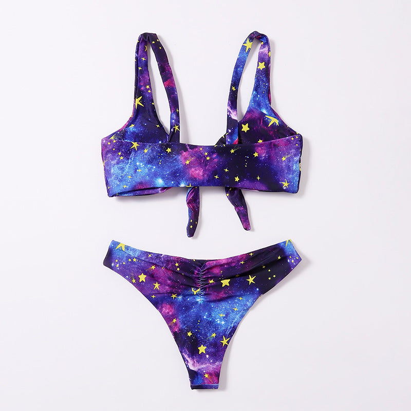 Dame bikini sæt med kreativt galakse design Skovae