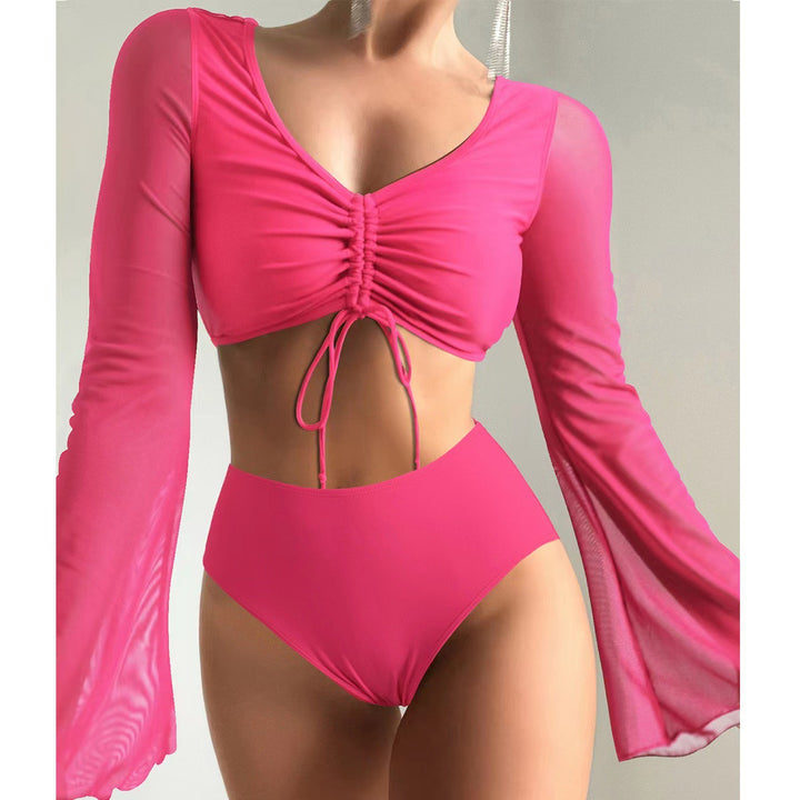Dame bikini-sæt med stilfuld wrap-top og højt skåret underdel Stilla