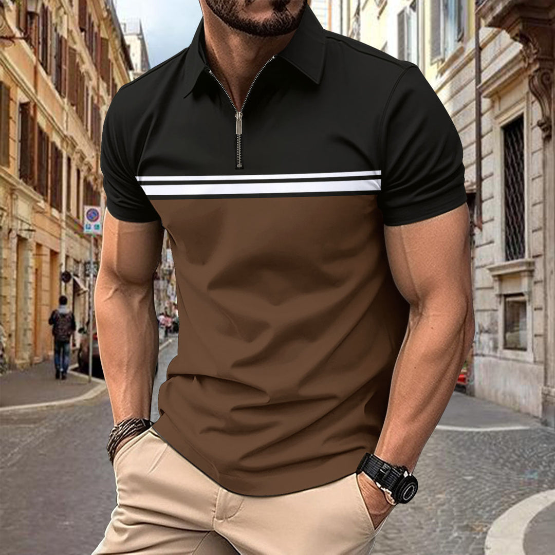 Herrer Sporty Poloshirt med moderigtige lynlås Stilla