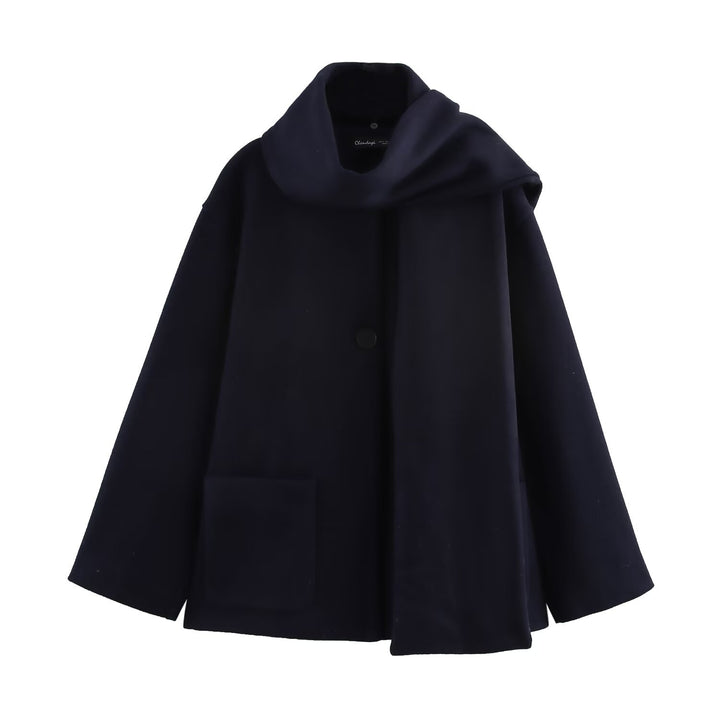 Dame skulderfri uld-overlay med elegante knapdetaljer Stilla