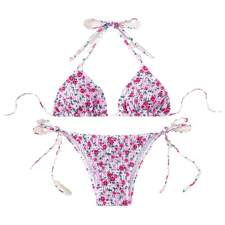 Dame triangel-bikini med legende blomsterdesign Skovae