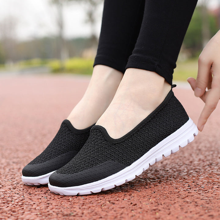 Dame Slip-On Komfort Sneakers med åndbart strik-overmateriale Stilla