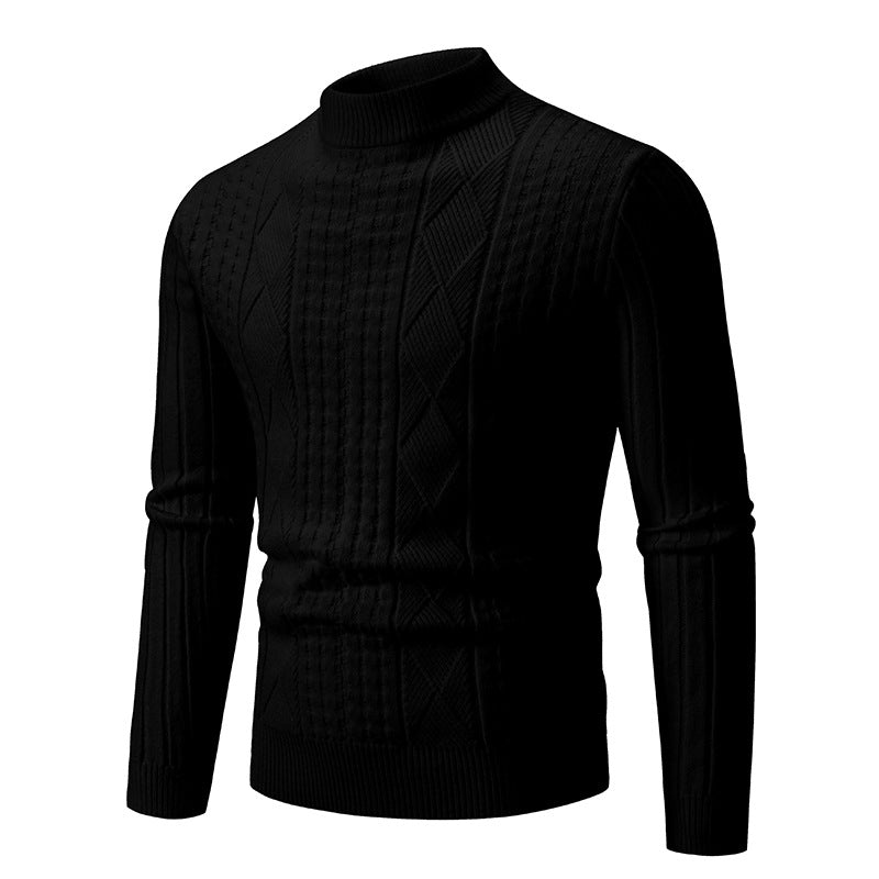 Herre Struktureret Høj Krave Kabelstrik Pullover Stilla