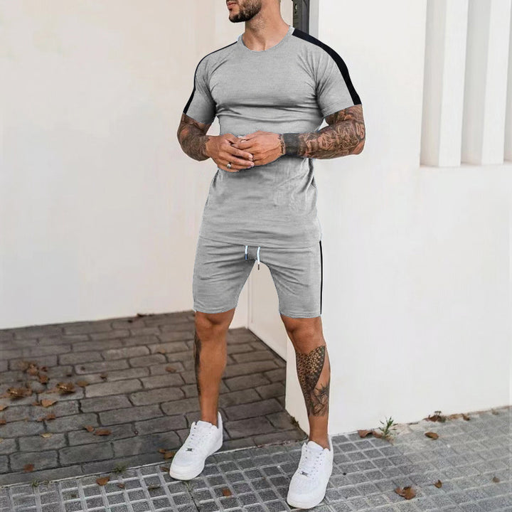 Herren Sportliches Kurzarm-Set mit seitlichem Kontraststreifen Stilla