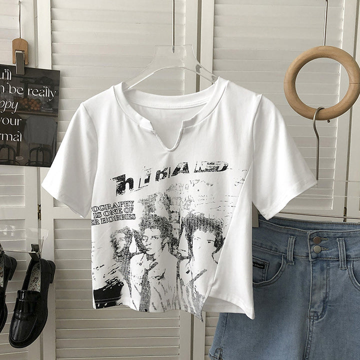 Femme Kunstnerisk Grafik-T-shirt Stilla