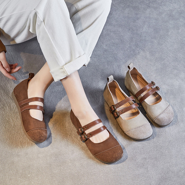 Dame Stilfulde Mary Jane Ballerinas med justerbare stropper Stilla