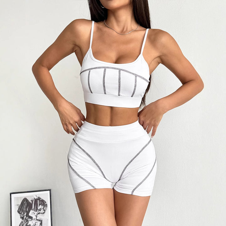 Dame Sportsæt med Crop-Top og Shorts Skovae