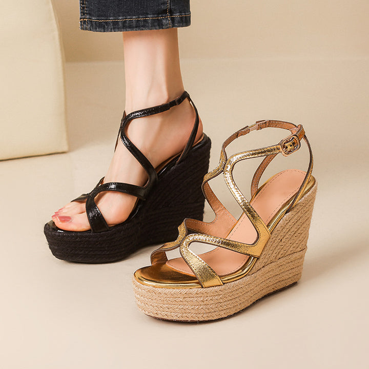 Femme Strappy Espadrille Wedge Sandaler Stilla