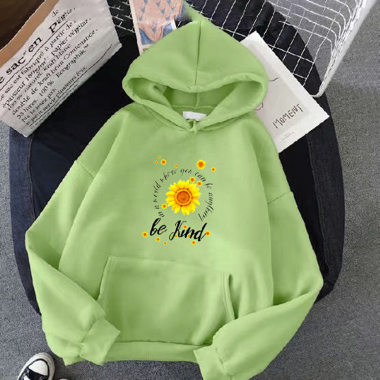 Kvinders hoodie med inspirerende solsikke design Skovae