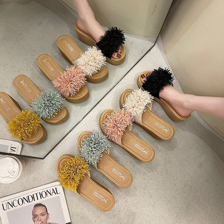 Dame Slide-sandaler med elegant blomsterdekoration og skridsikker sål Stilla