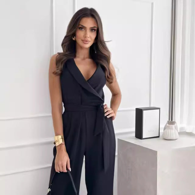 Dame Elegant Vikløs Jumpsuit Stilla