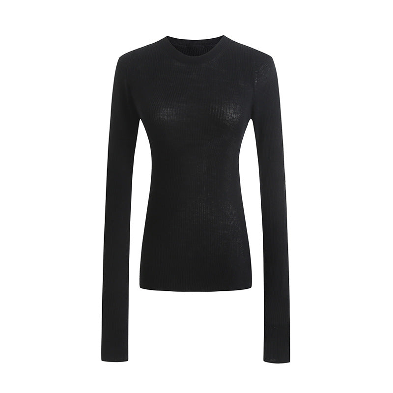Dame langærmet rib-T-shirt Stilla