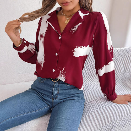 Damebluse med kunstnerisk penselstræk-design Stilla