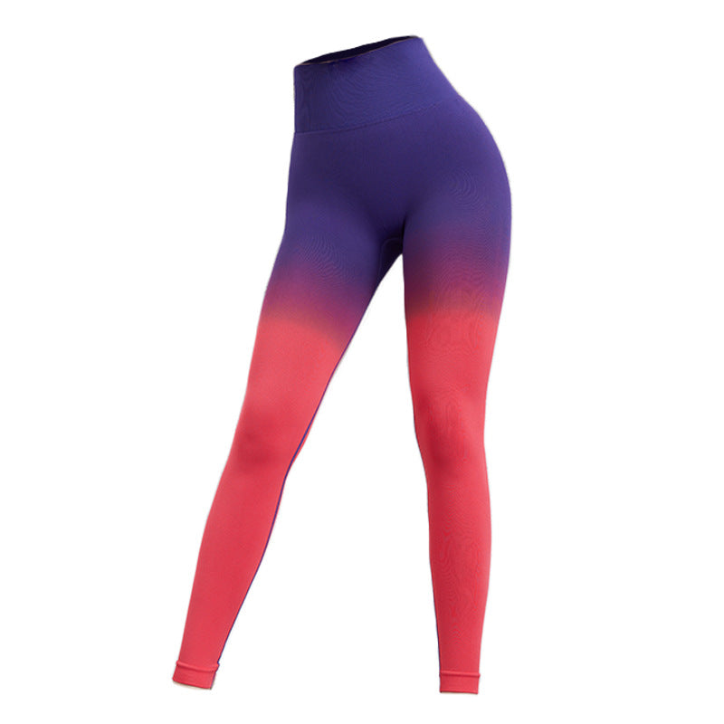 Dame Højtaljede Leggings med Farveforløb og Figurformende Design Stilla