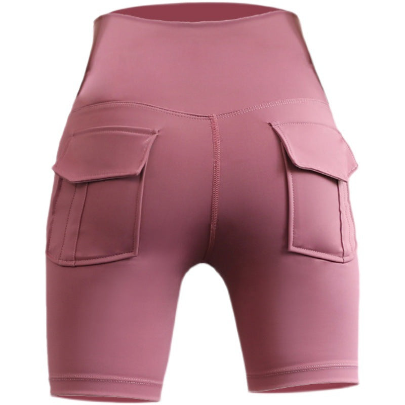 Dame Sporty High-Waisted Cykelbukser med praktiske lommer og figurformende snit Stilla