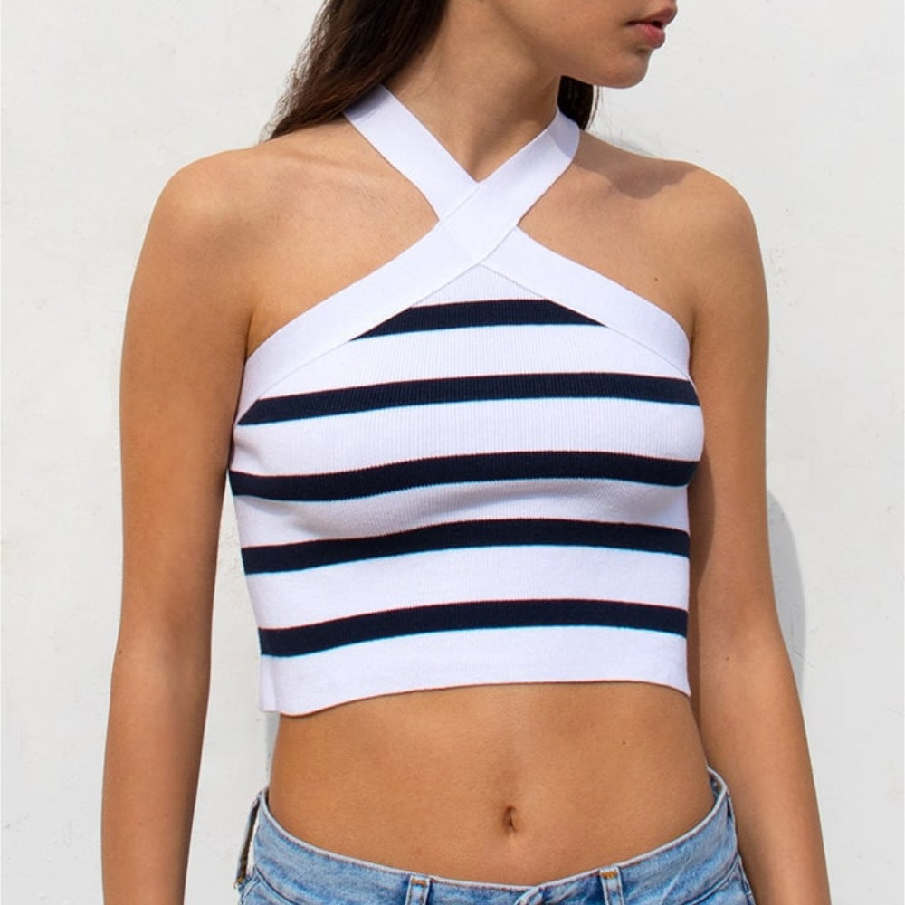 Dame Crop Top med Krydsstropper Stilla