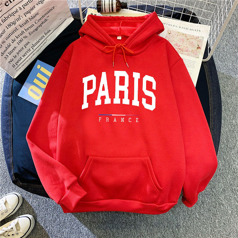 Dame hoodie med stort Paris print Skovae