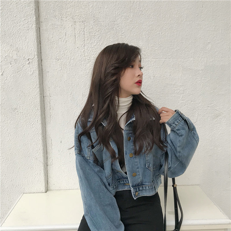 Women's cropped denim jacket with oversized cut Stilla