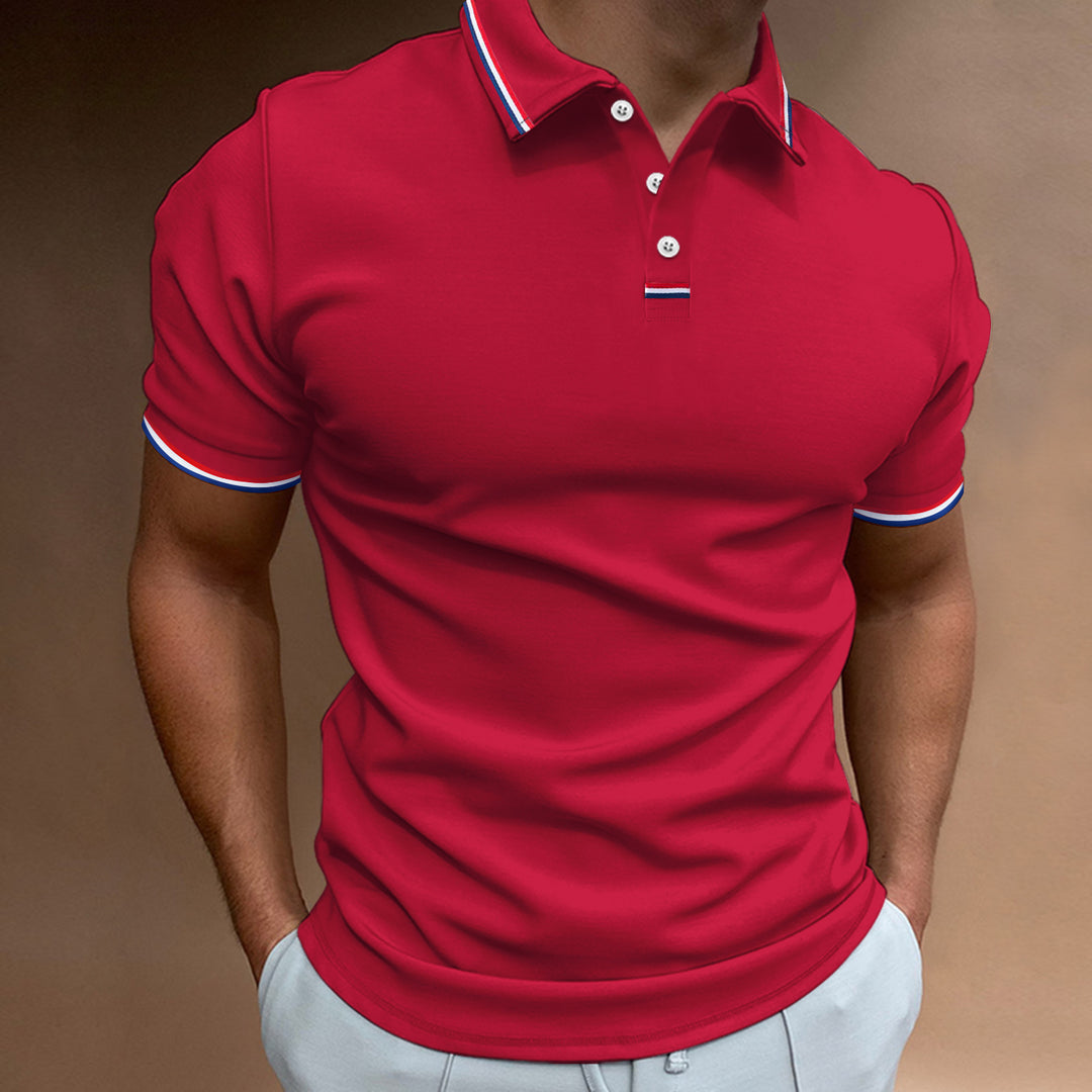 Herrer polo shirt med moderne kontrastdetaljer og åndbart stof Stilla