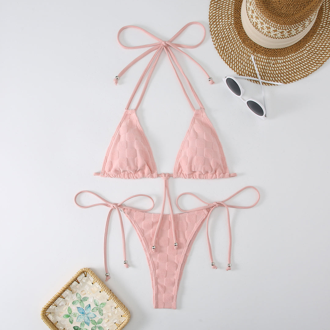 Femme Tekstureret Trekant Bandeau-Bikini-Sæt Stilla