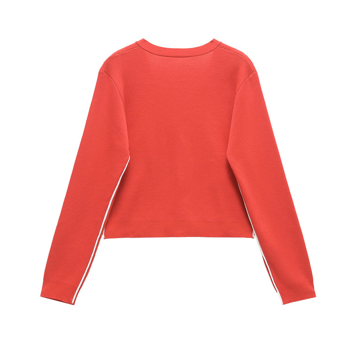 Dame V-hals Knap Cardigan Pullover Stilla