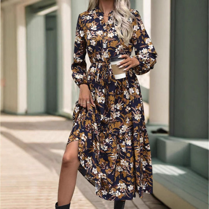 Dame Midi-kjole med flot design, asymmetrisk snit og elastisk bånd Stilla